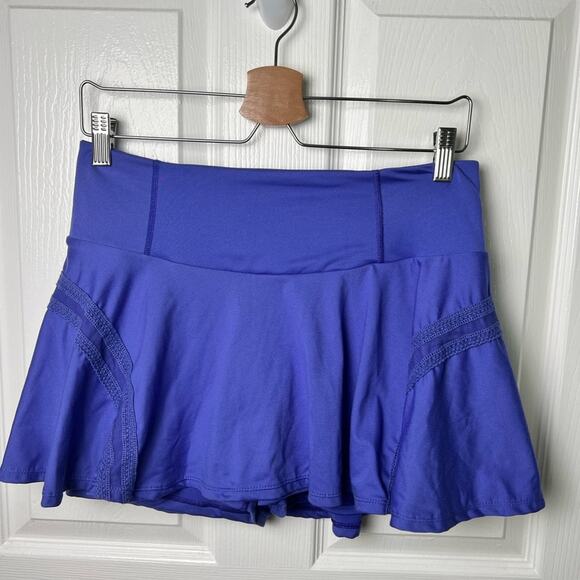 Free People Purple Pleated Lace FP Movement Pleats And Thank You Mini Skort L - Picture 3 of 11